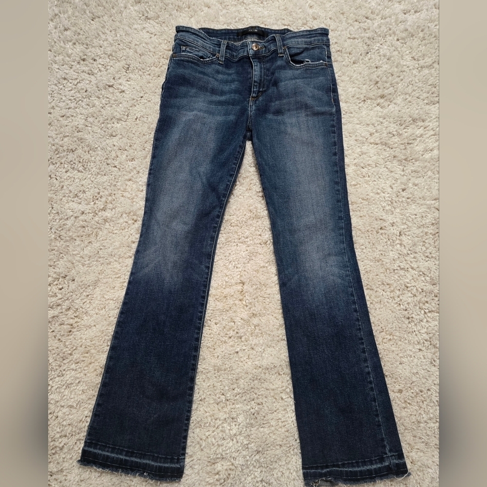 Joe's Jeans Women's Petite Bootcut Size 28 Callen Wash Raw Hem Mid Rise